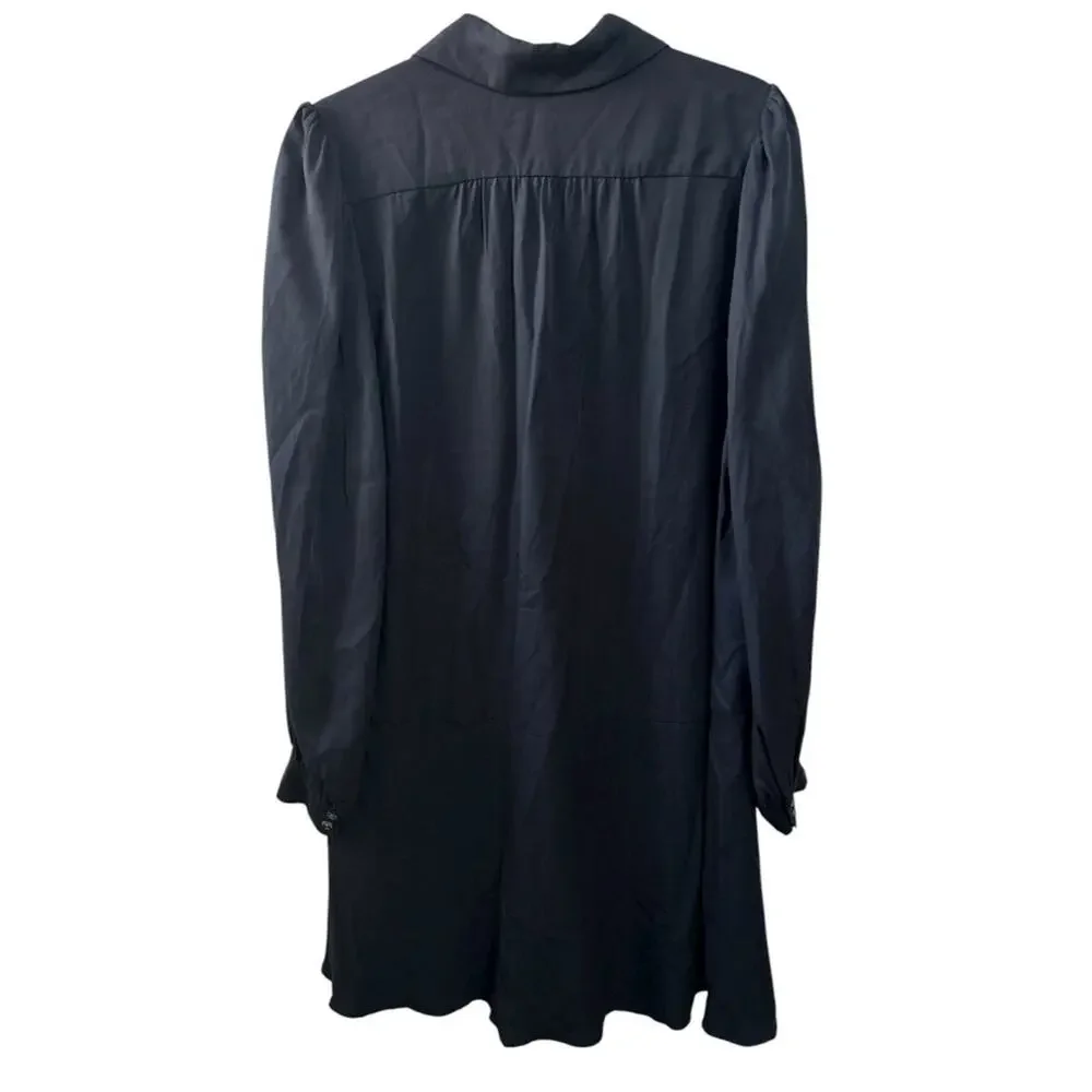 SAMSOE SAMSOE Lizzy Shirt Dress in Grey Long Puff Sleeve Drop Waist Size Medium